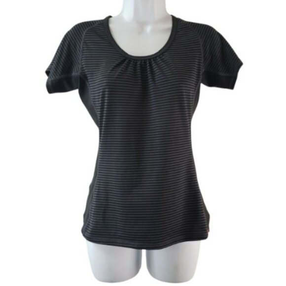 The North Face charcoal Vapor Wick striped t-shirt size S - Picture 1 of 6